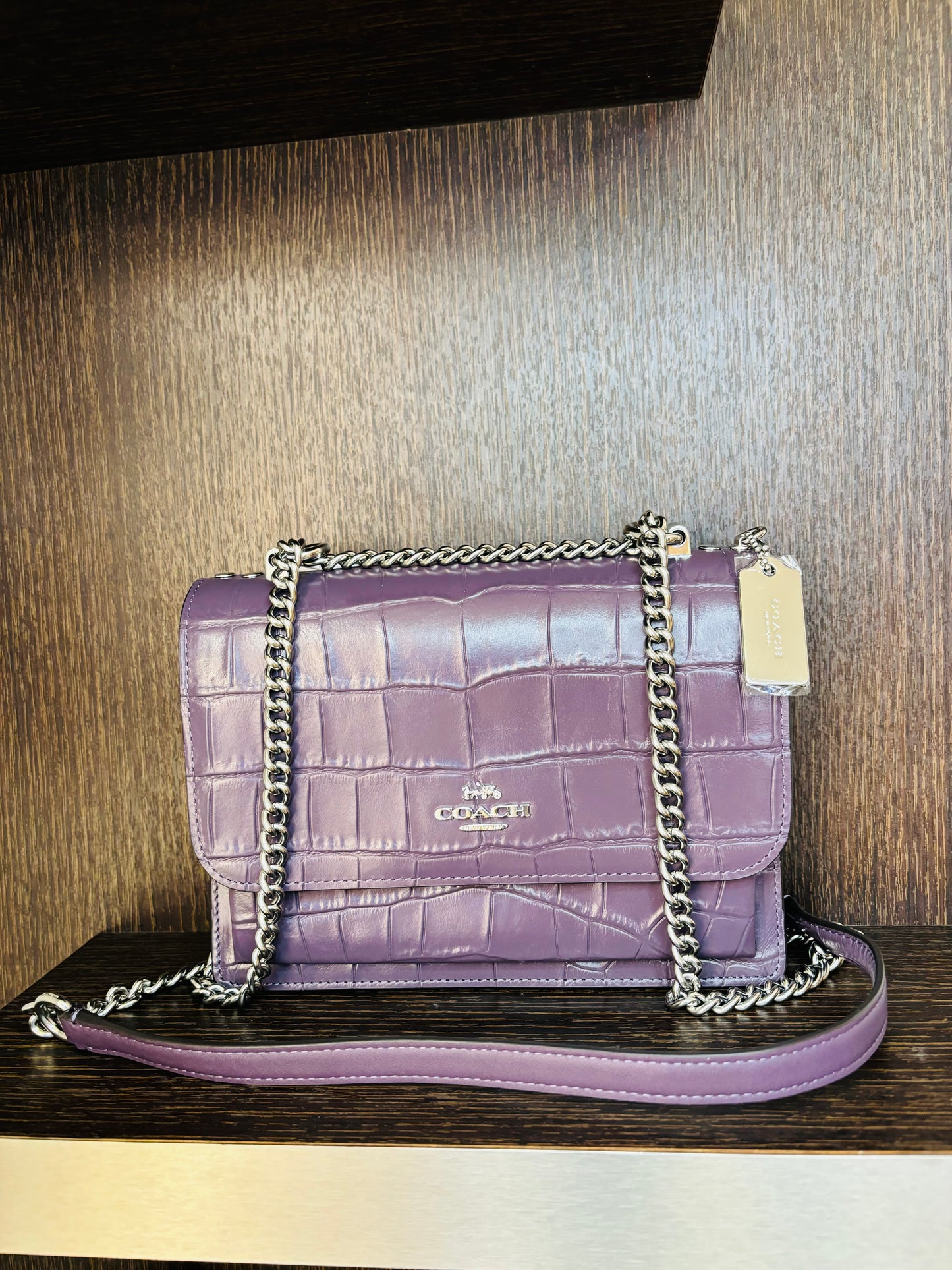 Croc Embossed Klare Crossbody Coach